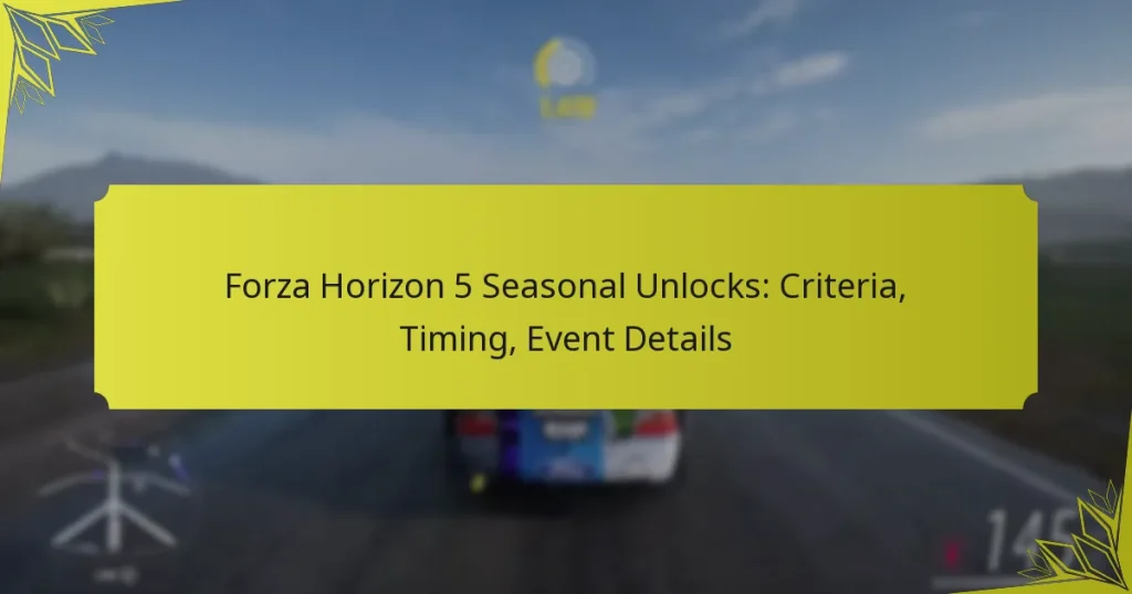 Forza Horizon 5 Seasonal Unlocks: Criteria, Timing, Event Details