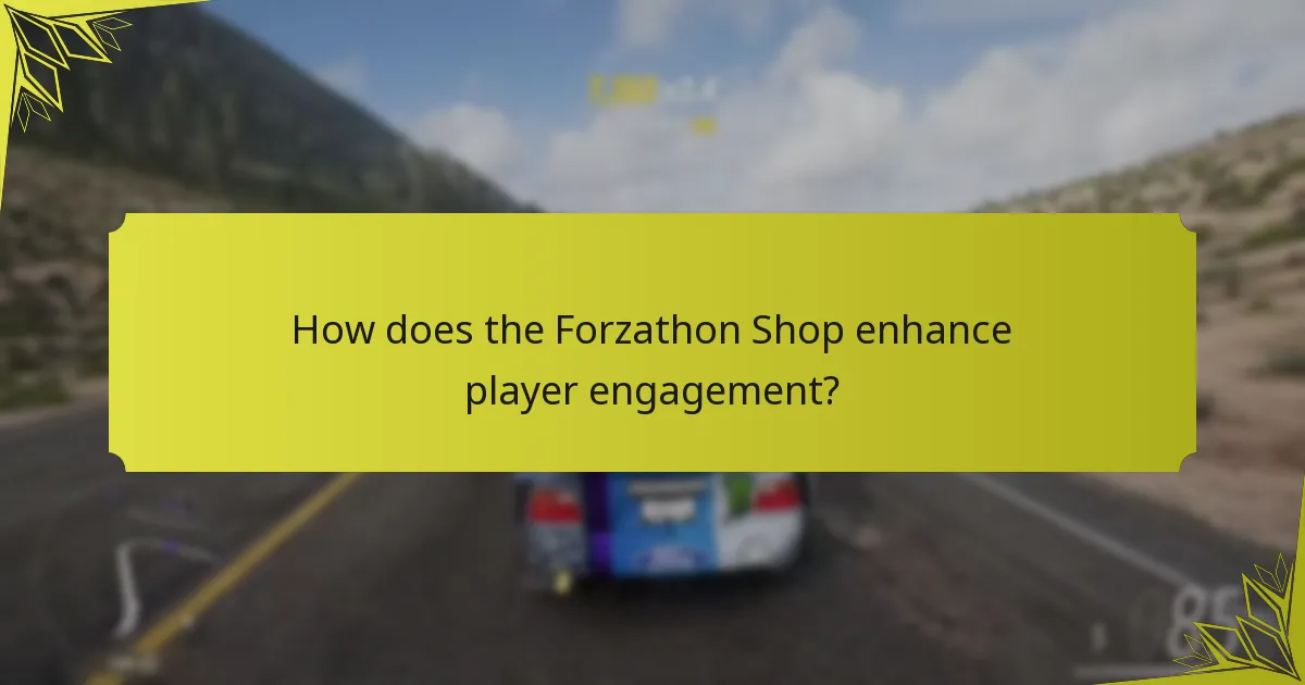 How does the Forzathon Shop enhance player engagement?