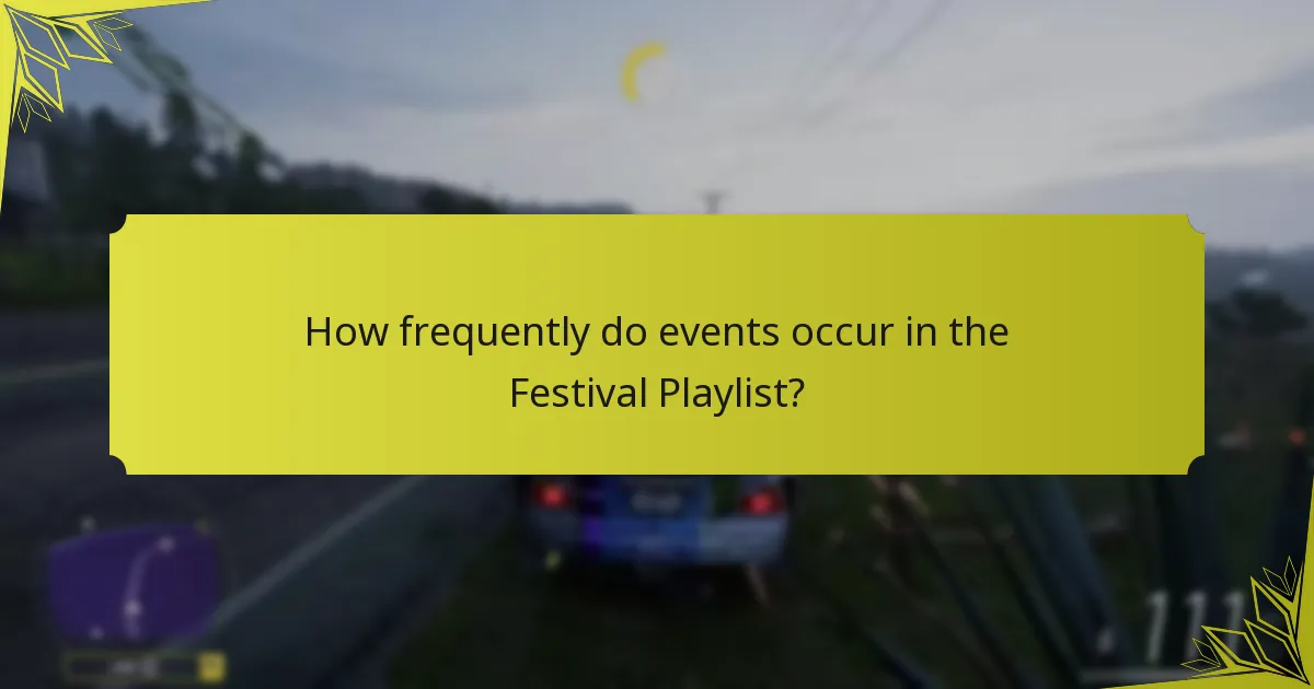 How frequently do events occur in the Festival Playlist?