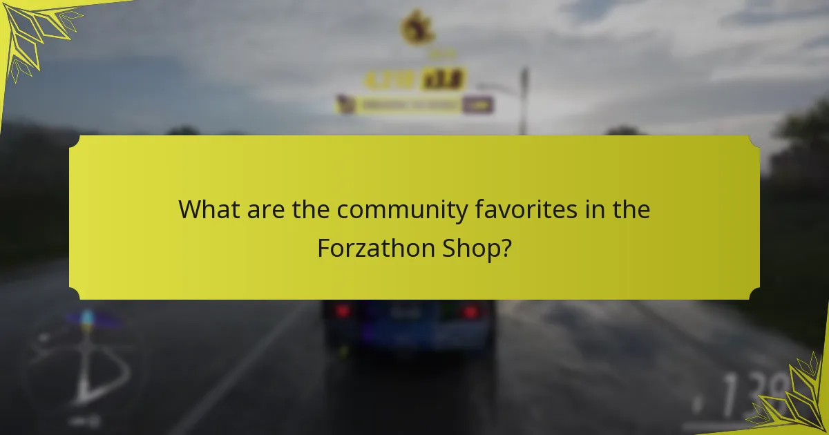 What are the community favorites in the Forzathon Shop?