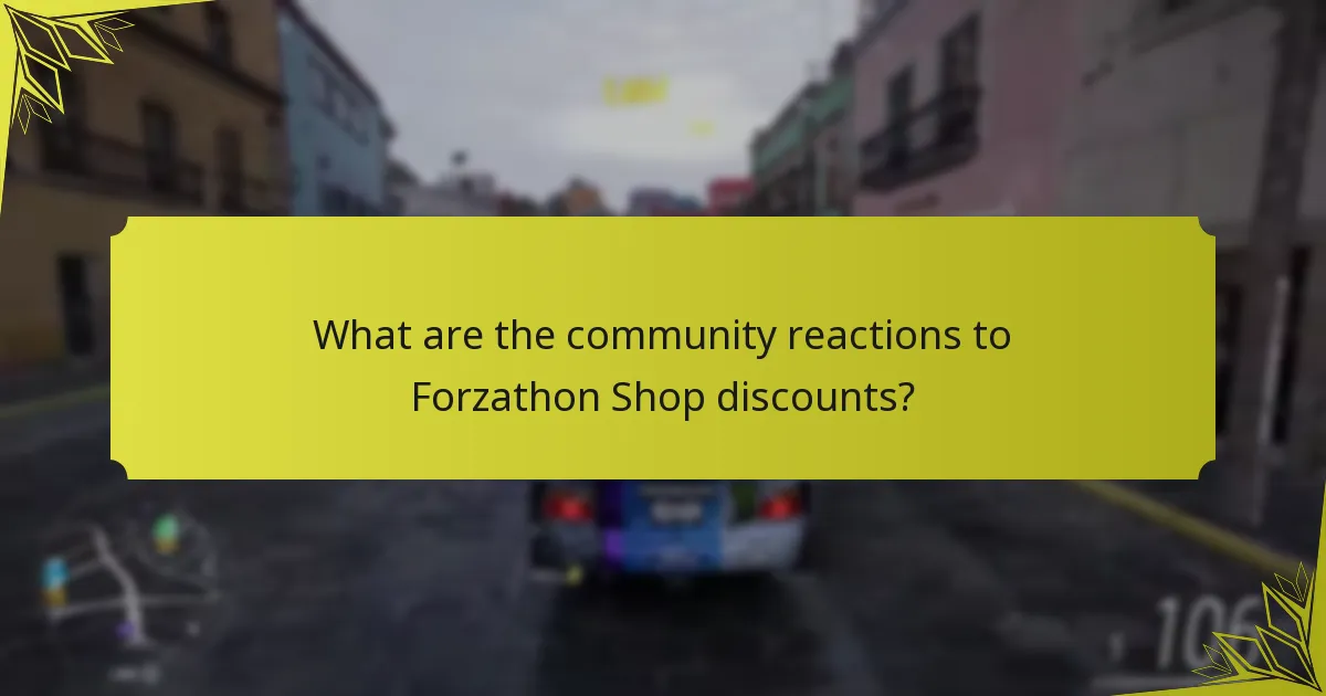 What are the community reactions to Forzathon Shop discounts?