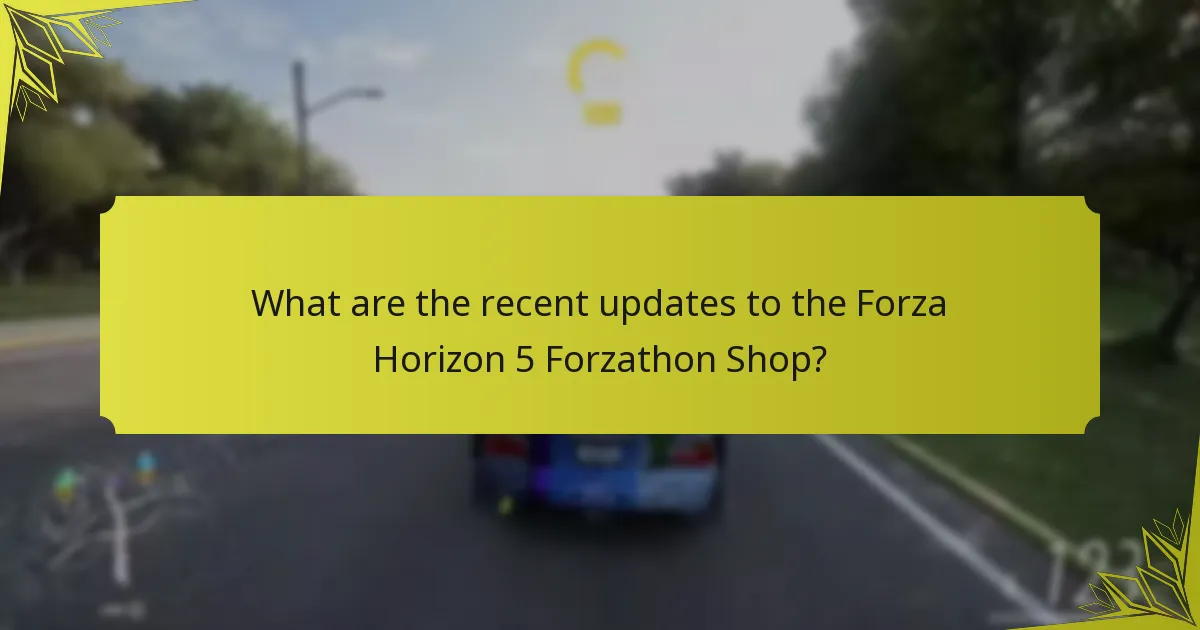 What are the recent updates to the Forza Horizon 5 Forzathon Shop?